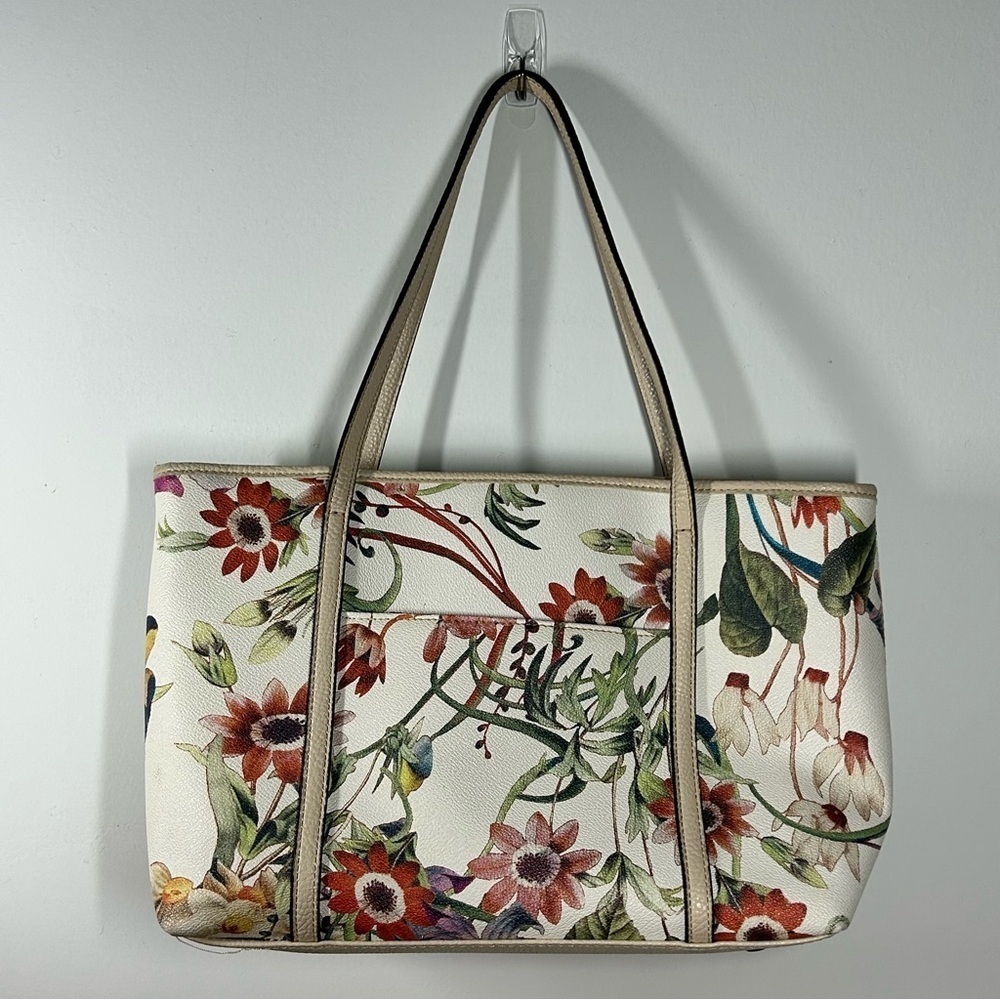 Dana Buchman floral leather tote